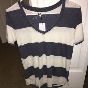 Striped Vneck Tee